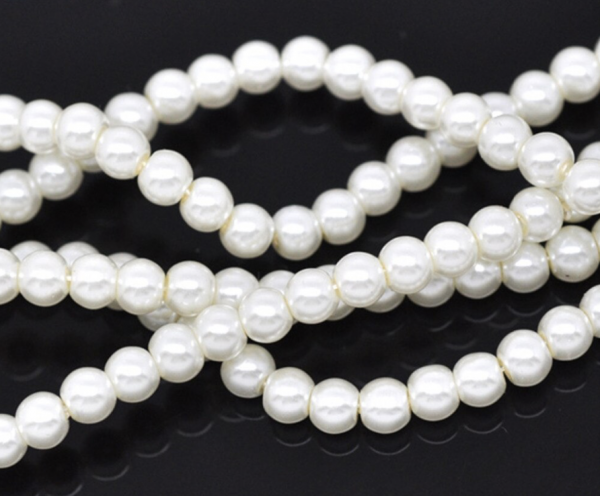 White Round Pearl Glass beads 4mm – Resin supplies South Africa