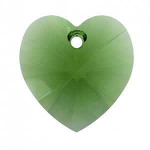 crystal moss green heart
