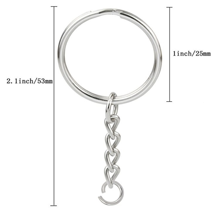 Silver Keyring (with jump ring and screw eye ring) – Resin supplies ...