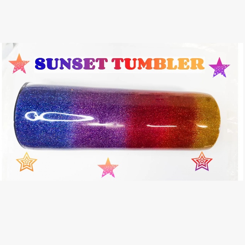 sunset rainbow tumbler