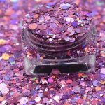 blue pink chunky holographic glitter mix