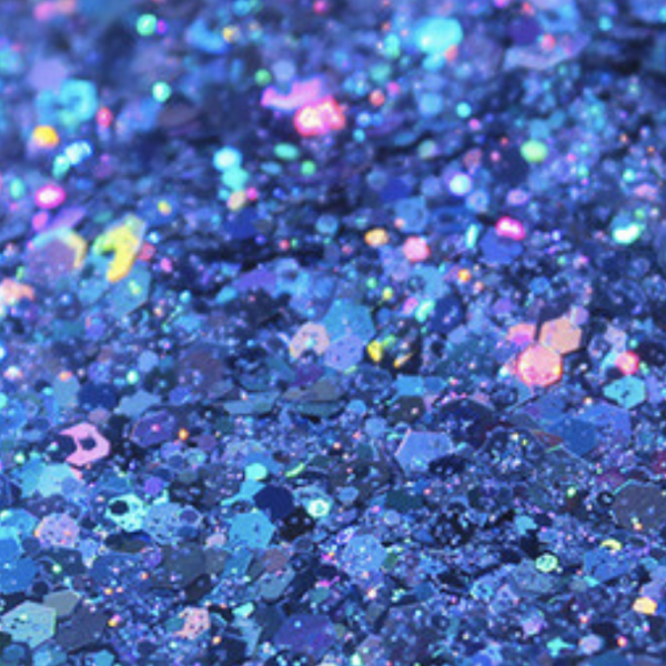 deep ocean blue holographic chunky glitter mix